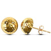 9ct yellow gold Diamond Cut half ball Stud Earrings