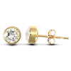 Cubic Zirconia Ring - 9ct yellow gold round stud earrings rub-over set with a solitaire cubic zirconia stone - by Hearts Forever Jewellers