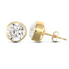 Cubic Zirconia Ring - 9ct yellow gold round stud earrings rub-over set with a solitaire cubic zirconia stone - by Hearts Forever Jewellers