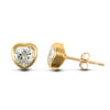 Cubic Zirconia Ring - 9ct yellow gold heart shaped stud earrings rub-over set with a solitaire cubic zirconia stone - by Hearts Forever Jewellers