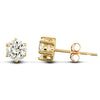 solid 9ct yellow gold hand finished stud earrings claw-set with a 3mm solitaire cubic zirconia stone.