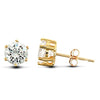 solid 9ct yellow gold hand finished stud earrings claw-set with a 3mm solitaire cubic zirconia stone.