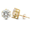 solid 9ct yellow gold hand finished stud earrings claw-set with a 3mm solitaire cubic zirconia stone.