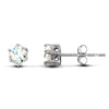 solid 9ct white gold hand finished Stud Earrings claw-set with a 3mm solitaire cubic zirconia stone.