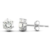 solid 9ct white gold hand finished Stud Earrings claw-set with a 3mm solitaire cubic zirconia stone.