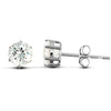 solid 9ct white gold hand finished Stud Earrings claw-set with a 3mm solitaire cubic zirconia stone.