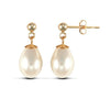 premium quality freshwater pearl drop Stud Earrings with a 9ct yellow gold post and butterfly fitting.
