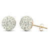 9ct yellow gold clear sparkling crystal set ball Stud Earrings
