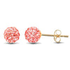9ct yellow gold pink tinted sparkling crystal set ball Stud Earrings