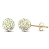 9ct yellow gold Multi coloured sparkling crystal set 8mm ball Stud Earrings