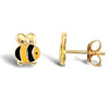 9ct Yellow Enamelled Bee Stud Earrings