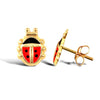 9ct yellow gold ladybird stud earrings with an enamelled design
