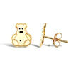 9ct yellow gold polar bear stud earrings with an enamelled design