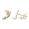9ct yellow and white gold dolphin stud earrings with an inset cubic zirconia