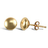 9ct yellow gold polished 6mm domed ball stud earrings