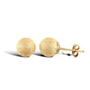 9ct yellow gold frosted 5mm ball stud earrings