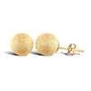 9ct yellow gold frosted 5mm ball stud earrings