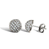 9ct white gold domed stud earrings with cubic zirconia's