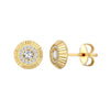 9ct Yellow Gold 8mm CZ Bezel Stud Earrings