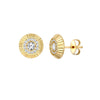 9ct Yellow Gold 8mm CZ Bezel Stud Earrings