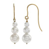 7mm premium quality freshwater pearl trilogy drop Earrings with a 9ct yellow gold Shepherd's Hook fitting.