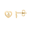 9ct Yellow Gold Heart Stud Earrings