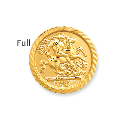 Jewellery - 9ct Gold George & Dragon Full SovereignSize Insert - by Hearts Forever Jewellers