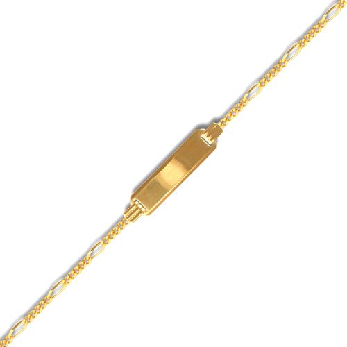 Bracelet - 9ct Gold Fine Figaro ID Bracelet - by Hearts Forever Jewellers