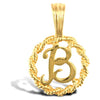 Necklace - 9ct Yellow Gold Rope initial Pendant - by Hearts Forever Jewellers