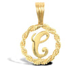 Necklace - 9ct Yellow Gold Rope initial Pendant - by Hearts Forever Jewellers