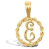 Necklace - 9ct Yellow Gold Rope initial Pendant - by Hearts Forever Jewellers