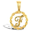 Necklace - 9ct Yellow Gold Rope initial Pendant - by Hearts Forever Jewellers