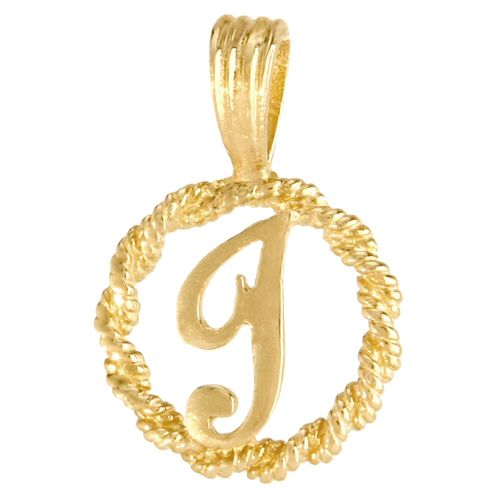 Necklace - 9ct Yellow Gold Rope initial Pendant - by Hearts Forever Jewellers