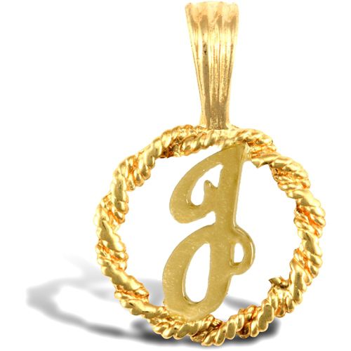 Necklace - 9ct Yellow Gold Rope initial Pendant - by Hearts Forever Jewellers