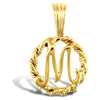 Necklace - 9ct Yellow Gold Rope initial Pendant - by Hearts Forever Jewellers