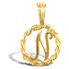 Necklace - 9ct Yellow Gold Rope initial Pendant - by Hearts Forever Jewellers