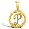 Necklace - 9ct Yellow Gold Rope initial Pendant - by Hearts Forever Jewellers