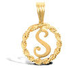 Necklace - 9ct Yellow Gold Rope initial Pendant - by Hearts Forever Jewellers