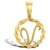 Necklace - 9ct Yellow Gold Rope initial Pendant - by Hearts Forever Jewellers