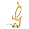 Necklace - 9ct Yellow Gold Polished Script Initial Pendant - by Hearts Forever Jewellers