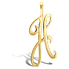 Necklace - 9ct Yellow Gold Polished Script Initial Pendant - by Hearts Forever Jewellers