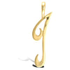 Necklace - 9ct Yellow Gold Polished Script Initial Pendant - by Hearts Forever Jewellers