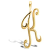 Necklace - 9ct Yellow Gold Polished Script Initial Pendant - by Hearts Forever Jewellers