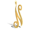 Necklace - 9ct Yellow Gold Polished Script Initial Pendant - by Hearts Forever Jewellers