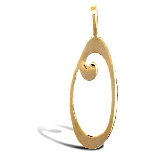 Necklace - 9ct Yellow Gold Polished Script Initial Pendant - by Hearts Forever Jewellers