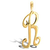 Necklace - 9ct Yellow Gold Polished Script Initial Pendant - by Hearts Forever Jewellers