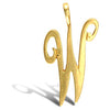 Necklace - 9ct Yellow Gold Polished Script Initial Pendant - by Hearts Forever Jewellers
