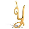 Necklace - 9ct Yellow Gold Polished Script Initial Pendant - by Hearts Forever Jewellers