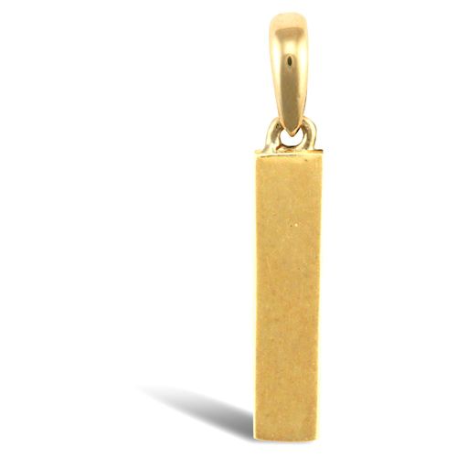 Necklace - 9ct Yellow Gold Plain Initial Pendant - by Hearts Forever Jewellers