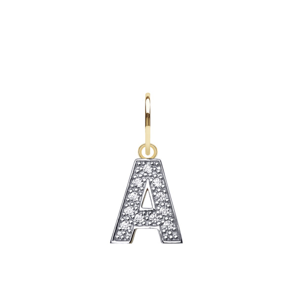 Cubic Zirconia Necklace - 9ct Yellow Gold Cubic Zirconia Initial Pendant - by Hearts Forever Jewellers